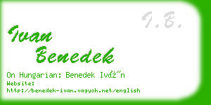 ivan benedek business card